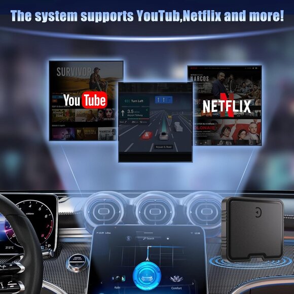 Wireless CarPlay Adapter, Car Play Adapter with Netflix/YouTube - Picture 4 of 9